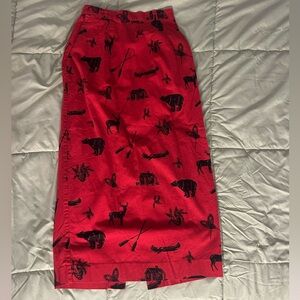 Sharon Young Red and Black Patterned Maxi Skirt